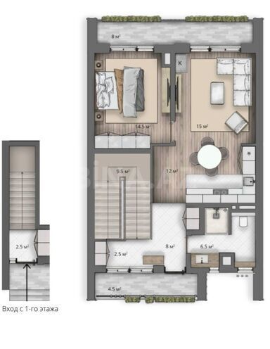 Satılır 2 otaqlı yeni tikili 95 m², Sea Breeze q., photo 5 from 6