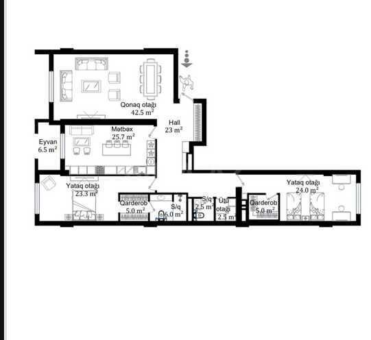 Satılır 3 otaqlı yeni tikili 166 m², Nərimanov r., photo 4 from 6