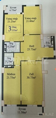 Satılır 3 otaqlı yeni tikili 155 m², Nəriman Nərimanov m., photo 3 from 12