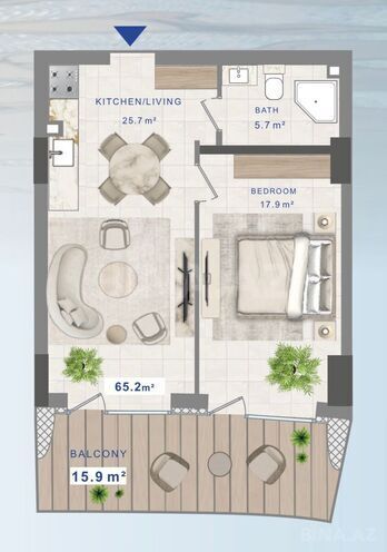 Продаётся 1-комн. новостройка 65.2 м², пос. Нардаран, photo 1 from 23