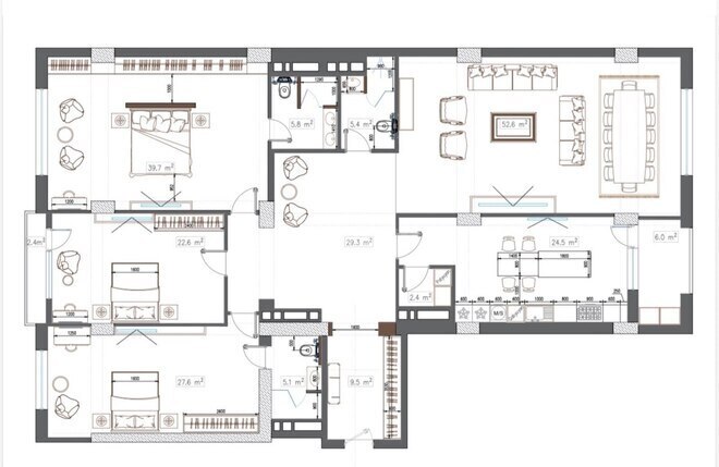 Продаётся 4-комн. новостройка 256 м², м. 28 мая, photo 9 from 10