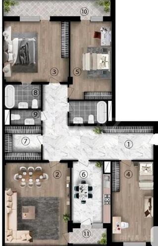 Продаётся 4-комн. новостройка 181 м², м. 28 мая, photo 11 from 12