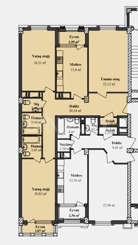 Satılır 3 otaqlı yeni tikili 120 m², Elmlər Akademiyası m., photo 22 from 25