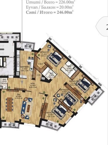 Satılır 6 otaqlı yeni tikili 246 m², Ağ şəhər q., photo 3 from 14