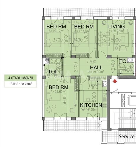 Satılır 4 otaqlı yeni tikili 168.3 m², Ağ şəhər q., photo 11 from 13