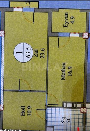 Продаётся 2-комн. новостройка 64 м², Насиминский  р., photo 3 from 6