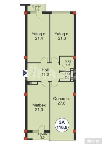 Satılır 3 otaqlı yeni tikili 118 m², Gənclik m., photo 7 from 12