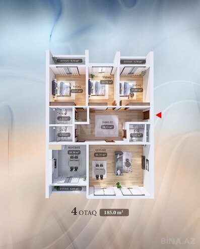 Satılır 4 otaqlı yeni tikili 185 m², Həzi Aslanov m., photo 4 from 7