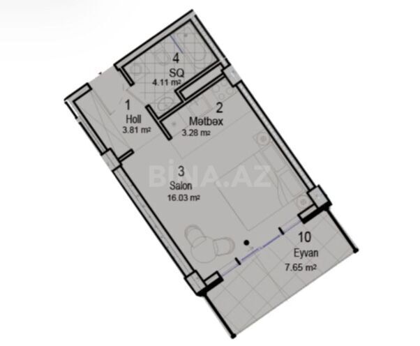 Satılır 1 otaqlı yeni tikili 40 m², Nardaran q., photo 6 from 7