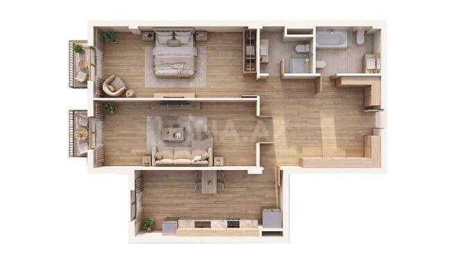 Olympic Residence yaşayış kompleksi, mənzilin planı - 1-otaqlı, 109 m²