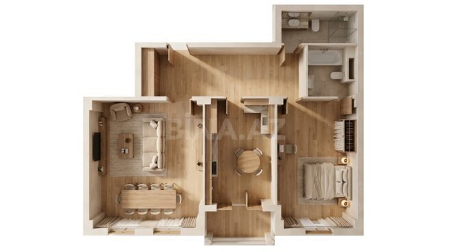 Olympic Residence yaşayış kompleksi, mənzilin planı - 1-otaqlı, 121 m²