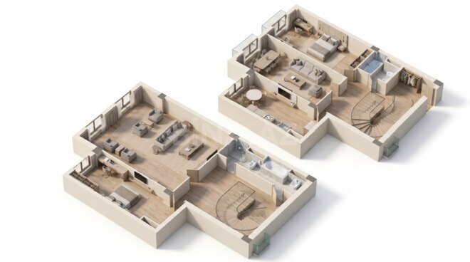 Olympic Residence yaşayış kompleksi, mənzilin planı - 2-otaqlı, 218 m²