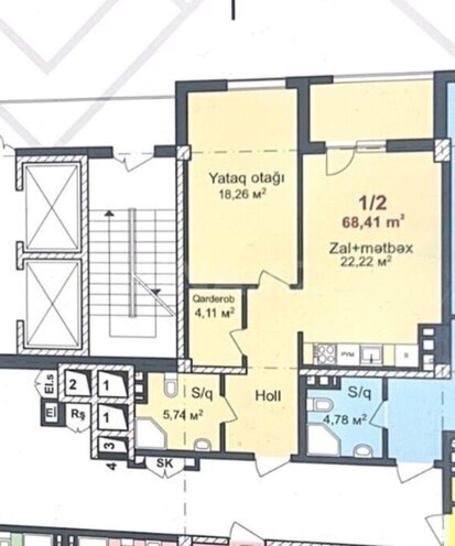 Продаётся 2-комн. новостройка 70 м², м. Кара Караев, photo 5 from 6
