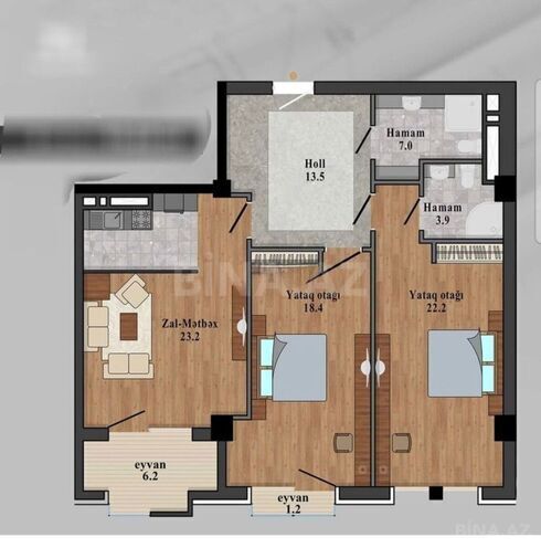 Satılır 3 otaqlı yeni tikili 96 m², Nəsimi r., photo 10 from 11