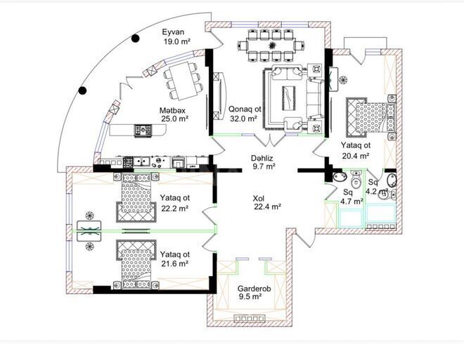 Satılır 4 otaqlı yeni tikili 212 m², Gənclik m., photo 3 from 21