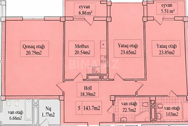 Satılır 3 otaqlı yeni tikili 144 m², Nəriman Nərimanov m., photo 3 from 9
