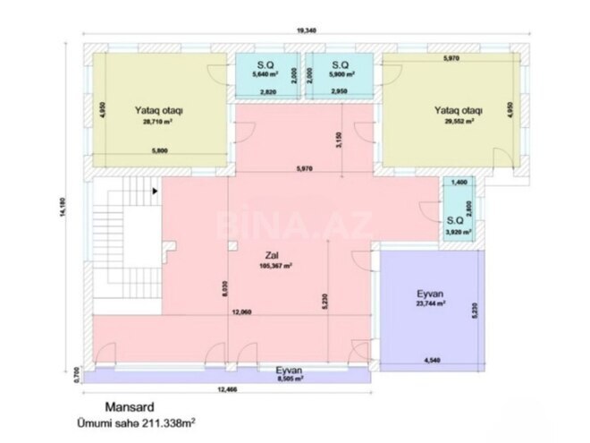 Satılır 9 otaqlı həyət evi/bağ evi 800 m², Bayıl q., photo 27 from 29