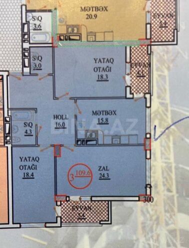 Satılır 3 otaqlı yeni tikili 110 m², Memar Əcəmi m., photo 1 from 10