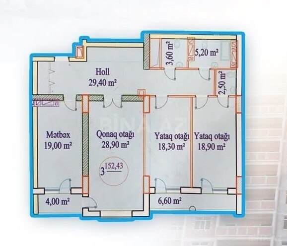 Satılır 3 otaqlı yeni tikili 153 m², Nərimanov r., photo 4 from 14