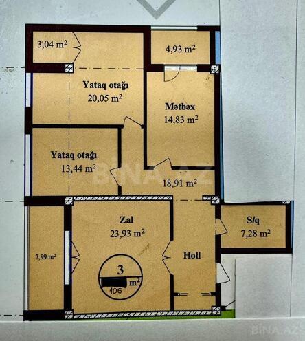 Satılır 3 otaqlı yeni tikili 106 m², Qara Qarayev m., photo 14 from 26