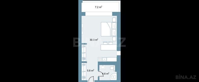 Satılır 1 otaqlı yeni tikili 59.5 m², Nardaran q., photo 14 from 15