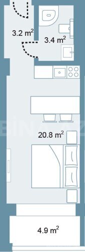 Satılır 1 otaqlı yeni tikili 39.9 m², Nardaran q., photo 14 from 15