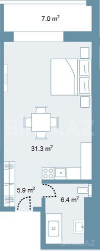 Satılır 1 otaqlı yeni tikili 61.7 m², Nardaran q., photo 14 from 15