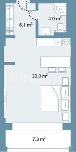 Satılır 1 otaqlı yeni tikili 56.2 m², Nardaran q., photo 14 from 15