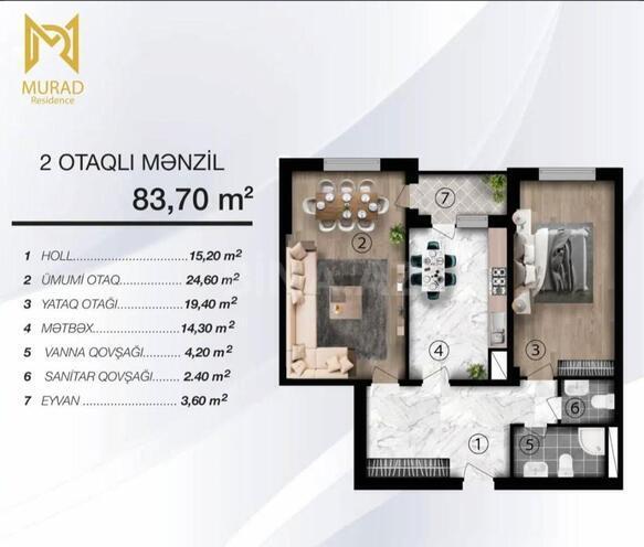 Satılır 2 otaqlı yeni tikili 83.7 m², 28 May m., photo 11 from 22