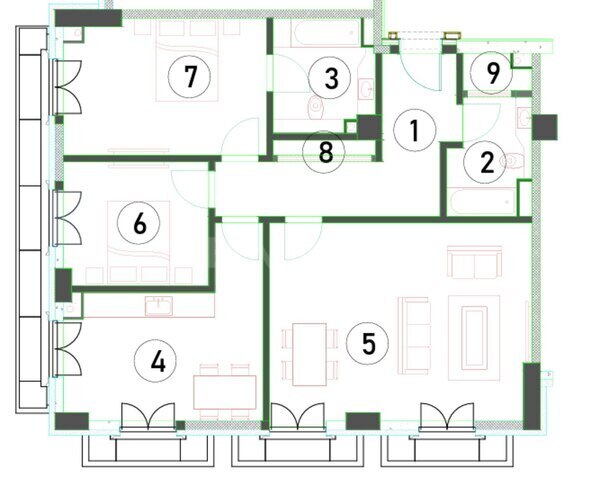 Satılır 5 otaqlı yeni tikili 176.2 m², Ağ şəhər q., photo 4 from 8