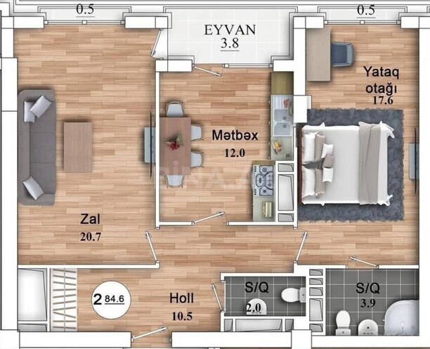 Satılır 2 otaqlı yeni tikili 74 m², 28 May m., photo 3 from 6