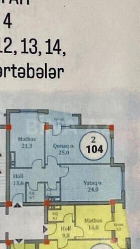 Satılır 3 otaqlı yeni tikili 104 m², 8 Noyabr m., photo 3 from 8