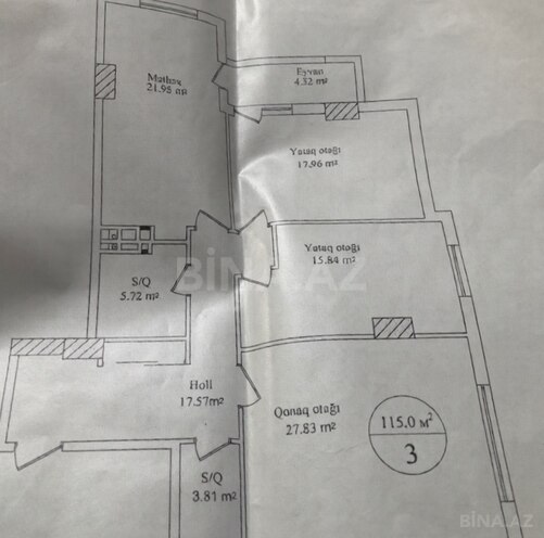 Satılır 3 otaqlı yeni tikili 115 m², Nəriman Nərimanov m., photo 3 from 7