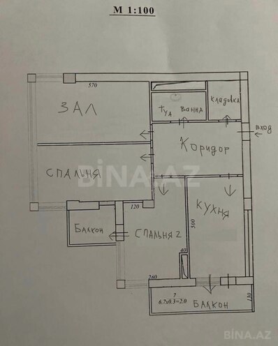 Продаётся 3-комн. новостройка 100 м², м. Элмляр Академиясы, photo 17 from 19