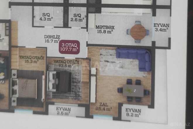 Satılır 3 otaqlı yeni tikili 110 m², Azadlıq Prospekti m., photo 3 from 8