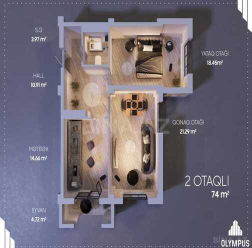 Продаётся 2-комн. новостройка 74 м², м. Ази Асланов, photo 8 from 20
