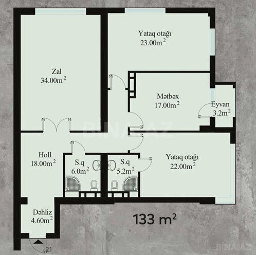 Satılır 3 otaqlı yeni tikili 133 m², 28 May m., photo 3 from 11