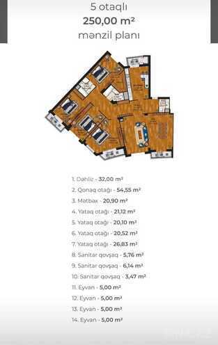 Satılır 5 otaqlı yeni tikili 250 m², Ağ şəhər q., photo 4 from 10