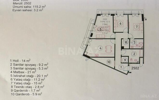 Satılır 3 otaqlı yeni tikili 118.4 m², Ağ şəhər q., photo 5 from 11