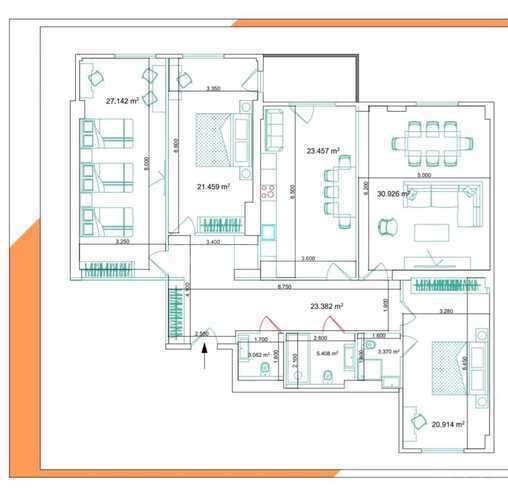 Satılır 4 otaqlı yeni tikili 176 m², Nərimanov r., photo 7 from 9