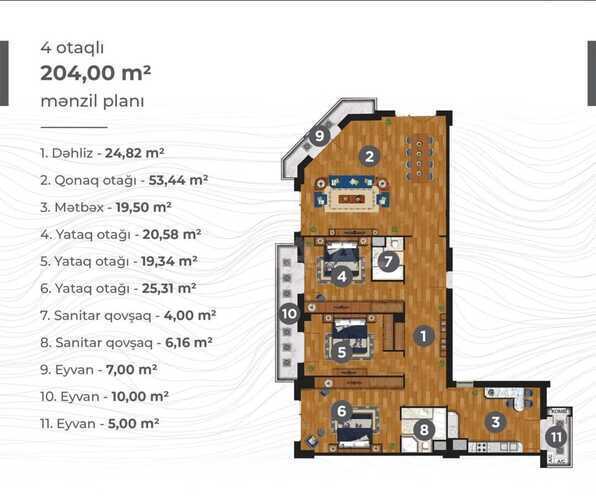 Satılır 4 otaqlı yeni tikili 205 m², Ağ şəhər q., photo 3 from 10