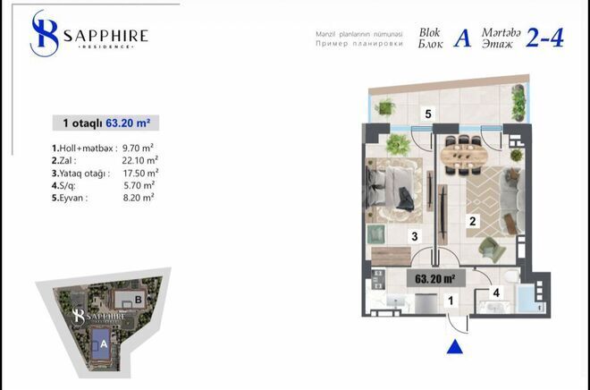 Satılır 1 otaqlı yeni tikili 63.2 m², İçəri Şəhər m., photo 11 from 12