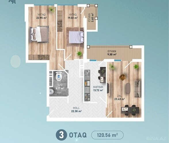 Satılır 3 otaqlı yeni tikili 121 m², 28 May m., photo 3 from 8