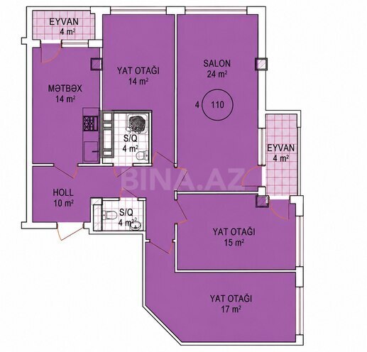 Satılır 4 otaqlı yeni tikili 110 m², Neftçilər m., photo 3 from 7