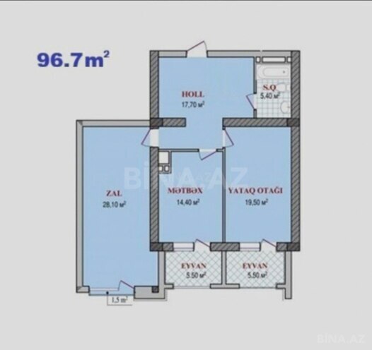 Satılır 2 otaqlı yeni tikili 97 m², Nəsimi r., photo 5 from 10