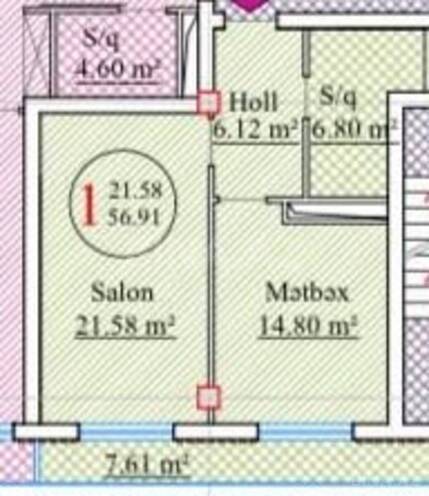 Satılır 2 otaqlı yeni tikili 57 m², Nəsimi r., photo 7 from 8