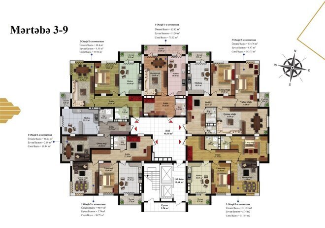Satılır 3 otaqlı yeni tikili 144 m², 7-ci mikrorayon q., photo 3 from 12