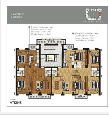 Satılır 5 otaqlı yeni tikili 202 m², Ağ şəhər q., photo 3 from 10