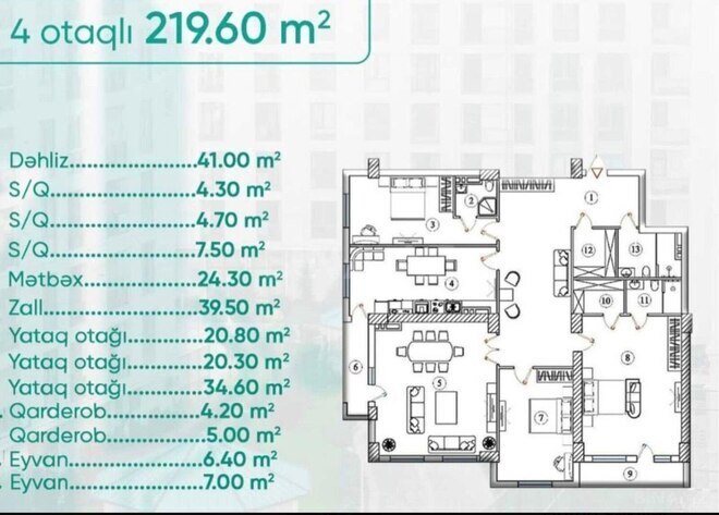 Satılır 4 otaqlı yeni tikili 219 m², Nəriman Nərimanov m., photo 5 from 8