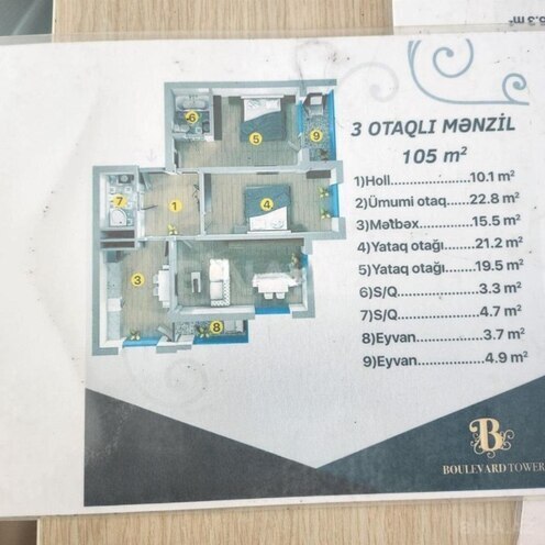 Satılır 3 otaqlı yeni tikili 110 m², Şah İsmayıl Xətai m., photo 5 from 9